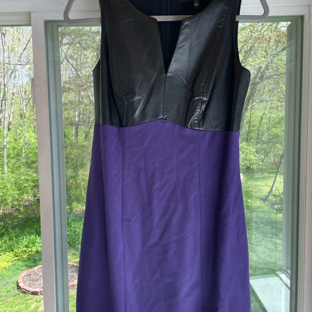 Cynthia Steffe Black and Purple Sheath Mini Dress